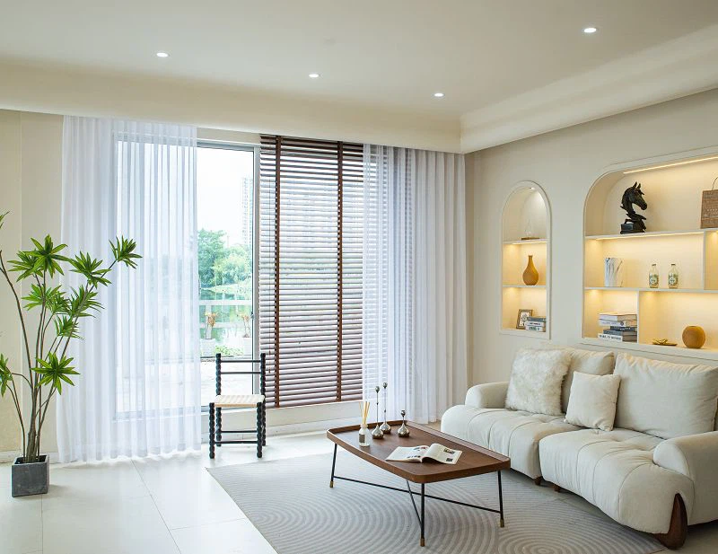 Cross Linen Solid gluggaskjár