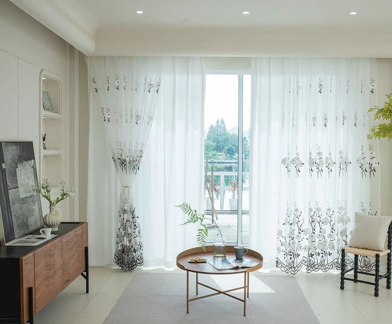 Sexhyrndur möskva Chenille útsaumaður gluggaskjár